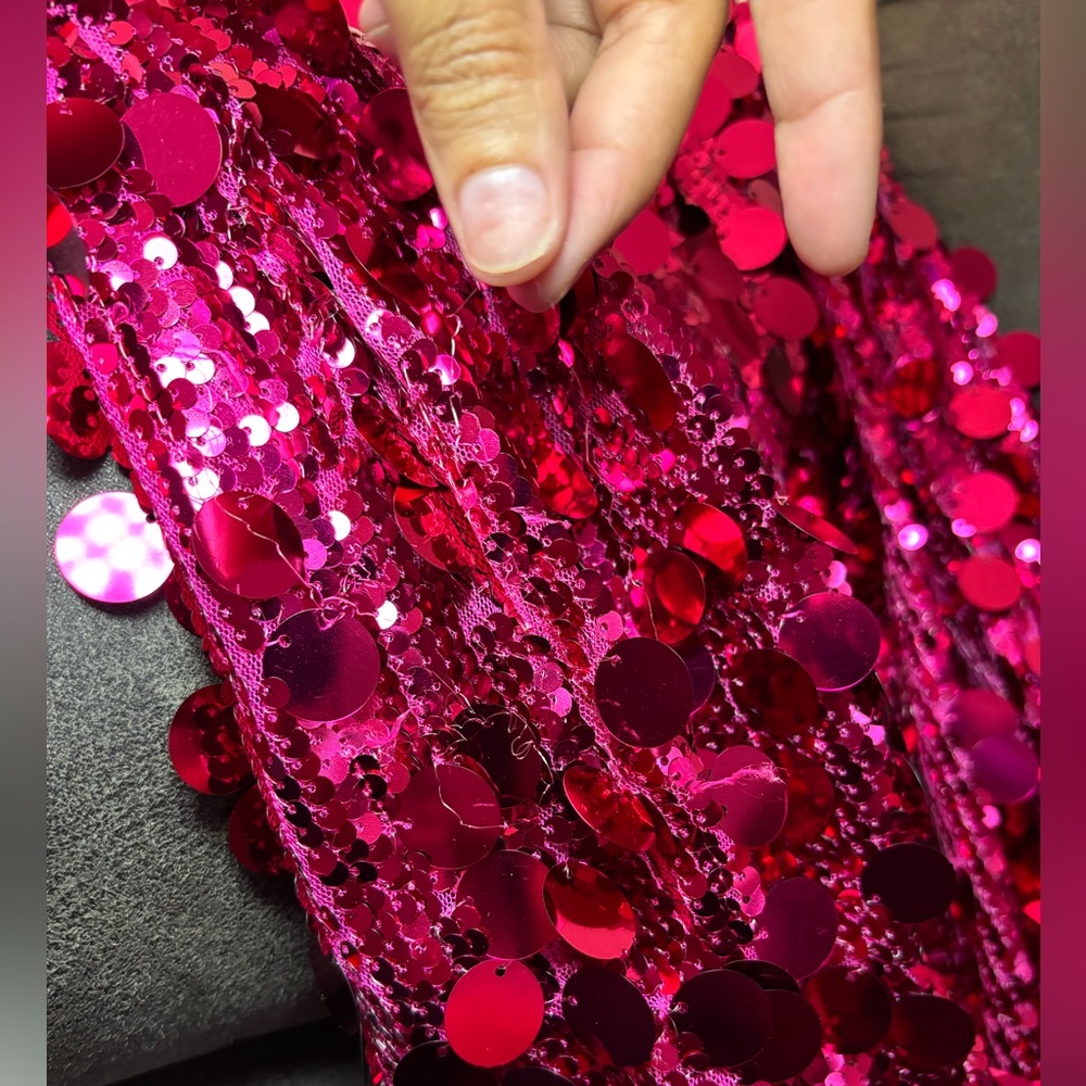 Windsor Y2K Style Vibrant Pink Sequin Strapless Mini Dress New! - Picture 11 of 16